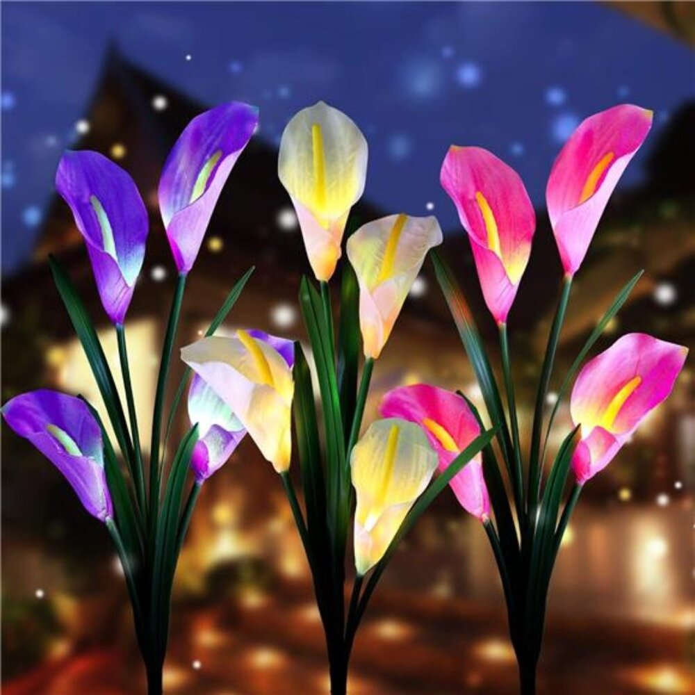 Solar Garden Stake Light Upgraded 3 Pack Outdoor Waterproof Solar Powered Lights